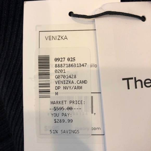 Theory Navy Venizka Wool-blend Twill Coat Jacket - Picture 6 of 6